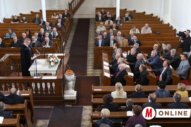 Orosz Attila hálát ad, hogy megújult a 220 éves templom (Fotó: Lakatos János)