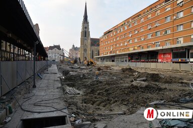 A Modena utcai föld alatti parkolót három szinten, 54.853 négyzetméteren alakítják ki, 267 parkolóhellyel (Fotó: Dávid Csilla felvétele)