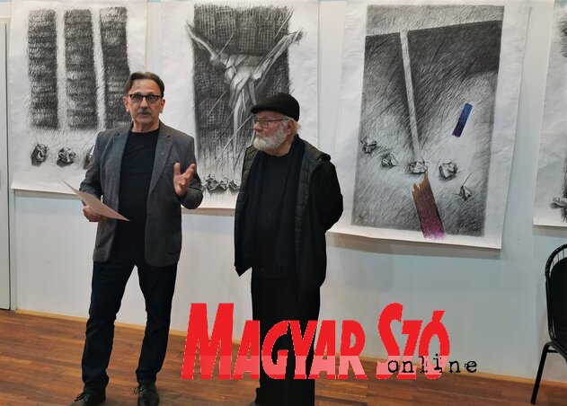 Léphaft Pál és Zsáki István a megnyitón (Herceg Elizabetta felvétele)