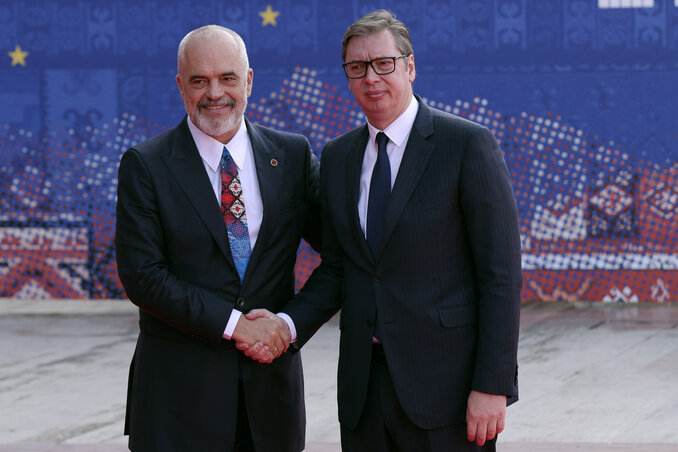 Edi Rama és Aleksandar Vučić (Fotó: Beta)