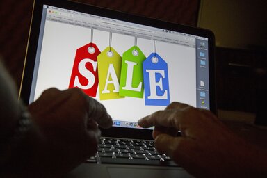In this Dec. 12, 2016, photo, a person searches the internet for sales, in Miami. Days after flocking to stores on Black Friday, consumers are turning online for Cyber Monday to score more d