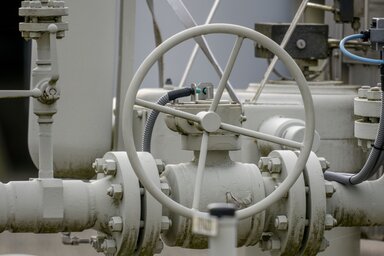 Pipes of the gas storage plant Reckrod are pictured near Eiterfeld, central Germany, Thursday, July 14, 2022, after the Nord Stream 1 pipeline was shut down due to maintenance. (AP Photo/Mic