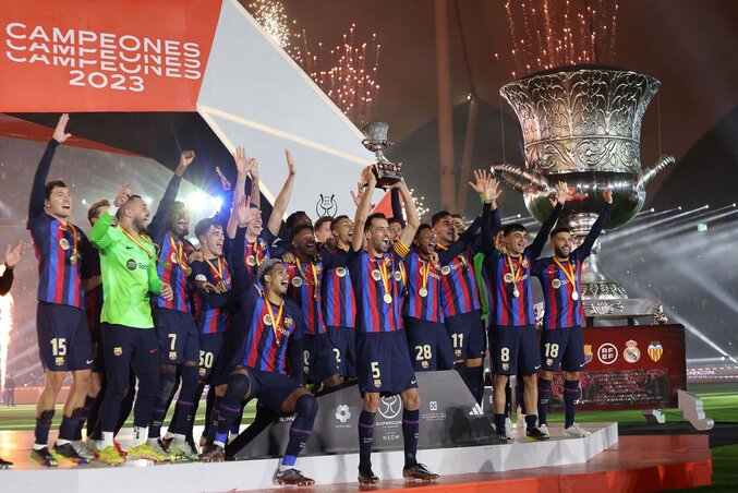 A szezon első trófeáját „Spanyolországban” a Barcelona ünnepelhette – Rijádban (Fotó: Barca Blaugranes)