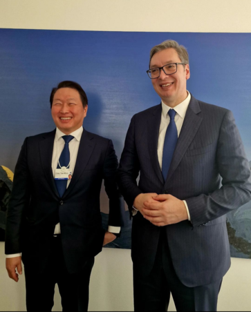 Jun Szogjol és Aleksandar Vučić találkozója bevezetője volt a dél-koreai cégekkel folytatott megbeszélésnek (Fotó: Instagram/buducnostsrbijeav)