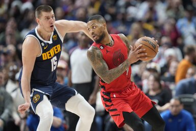 A két vezér, Jokić és Lillard párharca (Fotó: Beta/AP)
