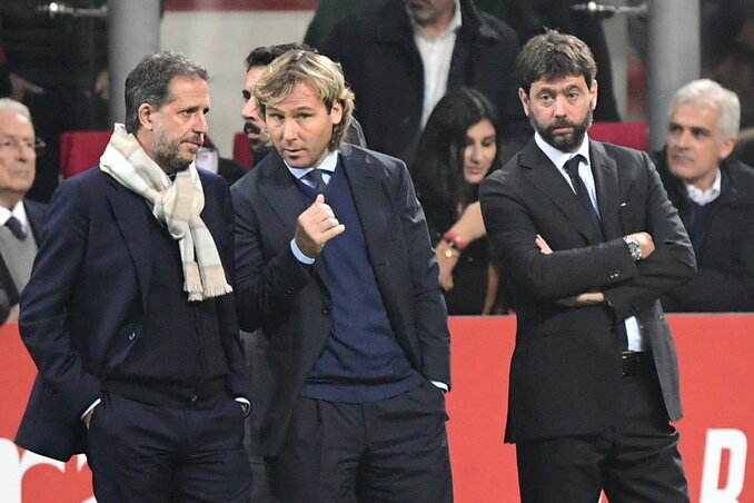 Paratici, Nedved és Agnelli (balról jobbra) komoly bajba került (Fotó: Getty Images)