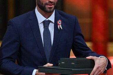 Szilágyi Áron a Magyar Érdemrend nagykeresztjét kapta (Fotó: MTI)