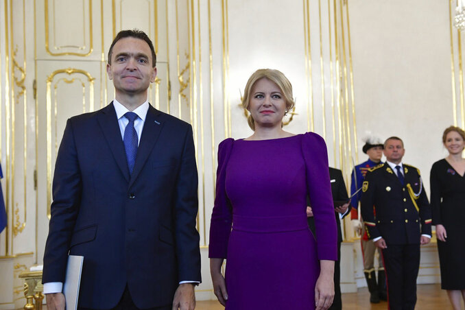 Ódor Lajos és Zuzana Čaputová (Fotó: Beta/AP/TASR) Ódor Lajos és Zuzana Čaputová (Fotó: Beta/AP/TASR)