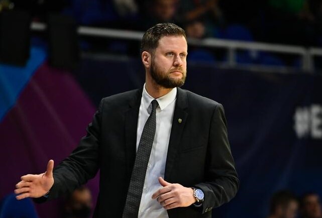 Gáspár Dávid, a Sopron Basket vezetőedzője (Fotó: MTI)