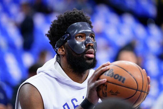 Embiid így óvta még sérülékeny arccsontjait (Beta/AP) Embiid így óvta még sérülékeny arccsontjait (Beta/AP)