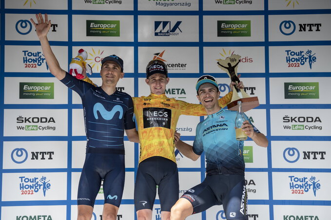 Rodríguez, Dunbar és Battistella, a Tour de Hongrie dobogósai (Fotó: MTI)