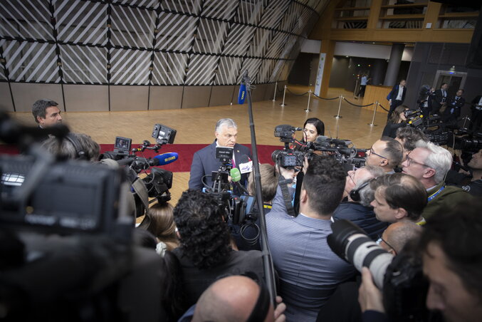 Sajtótájékoztatót tart Orbán Viktor (Fotó: MTI)