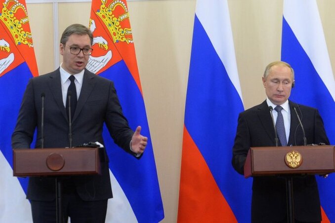 Aleksandar Vučić és Vlagyimir Putyin egy korábbi találkozása során (A Beta archív felvétele)