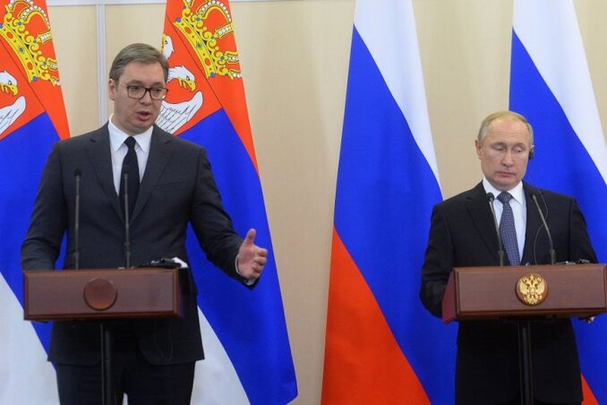 Aleksandar Vučić és Vlagyimir Putyin egy korábbi találkozása során (A Beta archív felvétele) Aleksandar Vučić és Vlagyimir Putyin egy korábbi találkozása során (A Beta archív felvétele)