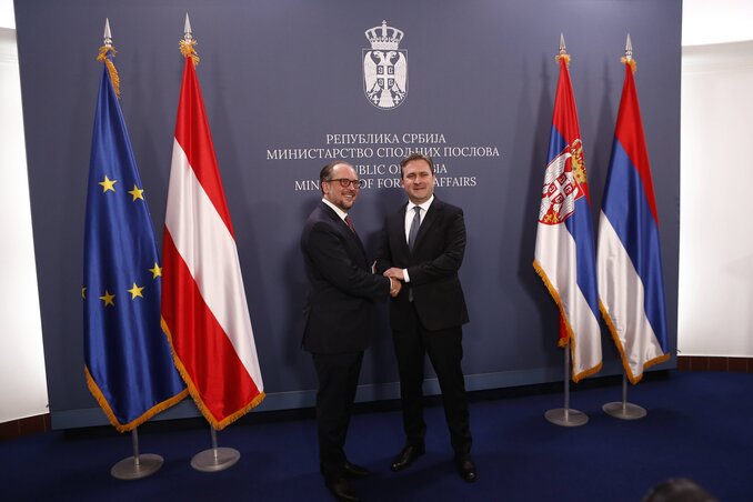 Nikola Selaković: A találkozót követően is folytatják a párbeszédet a Szerbia és az Ausztria közötti gazdasági és politikai együttműködésről (Fotó: Beta)