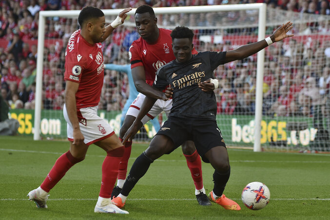 A Nottingham pecsételte meg az Arsenal címvesztését (Fotó: Beta/AP)