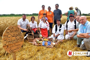 A feketetói Csipet-Csapat aratói végezték a legszebb munkát (balról az első Tóth Zoltán faluelnök) (Fotó: Gergely József)