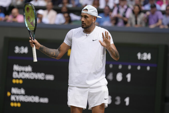 Nick Kyrgios magához képest jól viselkedett a döntőben, a főbírónak csak egyszer kellett megintenie káromkodásért (Fotó: Beta/AP)