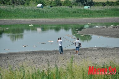 A helybeliek folyamatosan érkeznek a tópartra (Fotó: Molnár Edvárd felvétele)