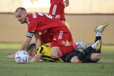 Jasmin Mešanović és Anton Kracskovszkij a kisvárdai meccsen (Beta/AP)