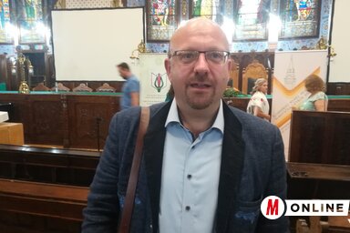 Kozma-Vízkeleti Dániel a szabadkai Városházán (Fotó: Lukács Melinda)