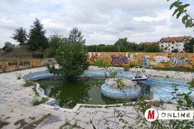 A medencét valamikor sós vízzel töltötték fel, ma viszont már a békákat sem érdekli (Fotó: Miklós Hajnalka)