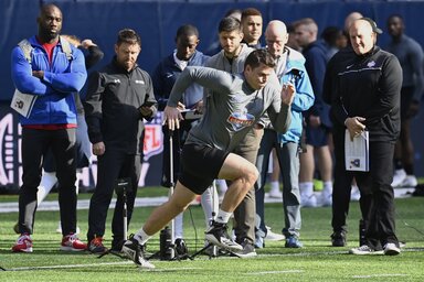 Zilai János az NFL szakembereinek figyelő szeme előtt (Fotó: MTI)