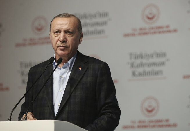 Recep Tayyip Erdogan török elnök (Fotó: Beta/AP) Recep Tayyip Erdogan török elnök (Fotó: Beta/AP)