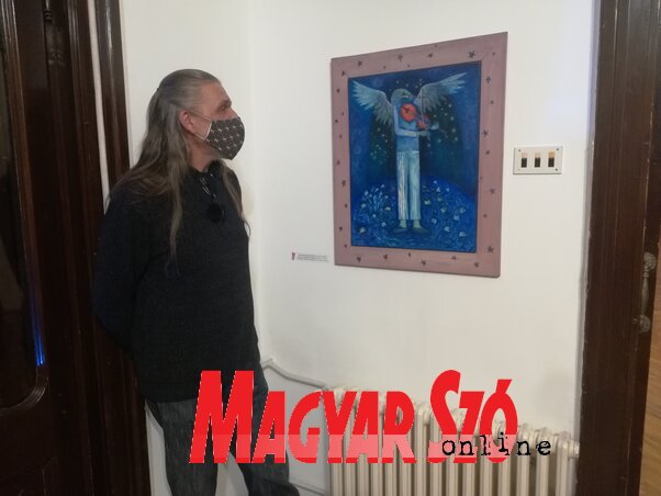 Miroslav Jovančić az Orpheus ihlette képnél (Fotó: Lukács Melinda) Miroslav Jovančić az Orpheus ihlette képnél (Fotó: Lukács Melinda)