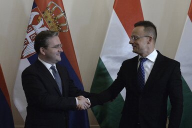 Nikola Selaković és Szijjártó Péter (Fotó: MTI)