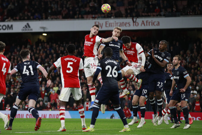 Az Arsenal győzelme csak a hajrában vált biztossá (Fotó: Beta/AP) Az Arsenal győzelme csak a hajrában vált biztossá (Fotó: Beta/AP)