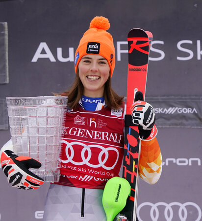 Petra Vlhová az összetettben 35 pontra megközelítette az éllovas Mikaela Shiffrint (Fotó: Beta/AP)