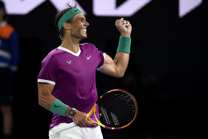 Rafael Nadal a Grand Slam-titulusok számát tekintve megelőzheti Federert és Đokovićot (Fotó: Beta/AP)
