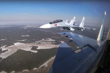 Szu–30-as vadászgépek a – vasárnapig tartó – orosz–fehérorosz hadgyakorlaton (Russian Defense Ministry Press Service via AP/Beta)