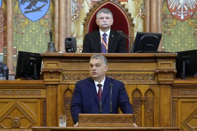 Orbán Viktor felszólalása a parlament tavaszi ülésszakának első ülésén (Fotó: MTI)