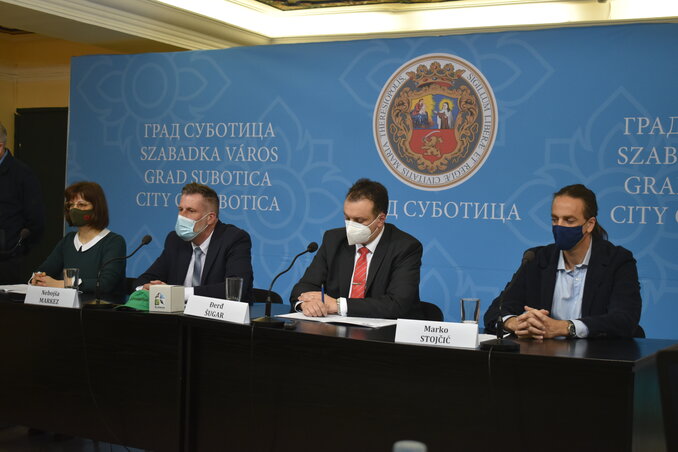 Dobó Márta, Nebojša Markez, Sugár György és Marko Stojčić Dobó Márta, Nebojša Markez, Sugár György és Marko Stojčić