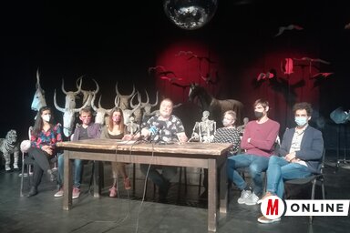 A nézés költészete című előadás sajtótájékoztatója a KDSZ-ben (Fotó: Lukács Melinda)
