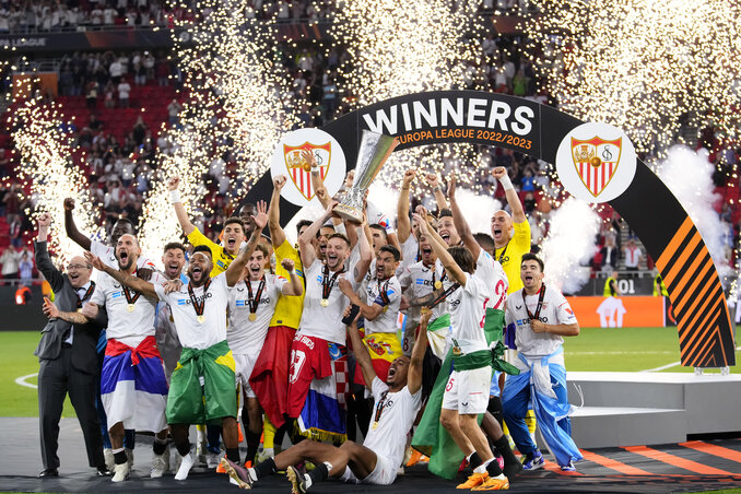 A Sevilla kevesebb mint két évtized alatt hetedszer nyerte meg az Európa-ligát vagy elődjét, az UEFA-kupát (Fotó: Beta/AP)