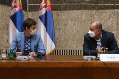 Ana Brnabić és Zlatibor Lončar (Fotó:Beta)