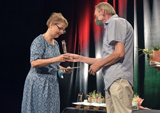 Zentán vette át a díjazott a munkájáért járó elismerést (Gergely Árpád felvétele)
