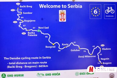 A Szerbián keresztülhaladó kerékpáros folyosó 665 kilométeres. Egy jó formában lévő biciklis két nap alatt ledarálja