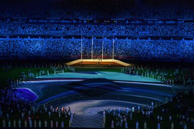 Toki�, 2021. augusztus 8.
A vil�gm�ret� koronav�rus-j�rv�ny miatt 2021-re halasztott 2020-as toki�i ny�ri olimpia z�r��nneps�ge az Olimpiai Stadionban 2021. augusztus 8-�n.
MTI/Czegl�di Zsolt