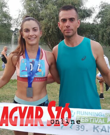 Fekete Hanga és Milivoje Jovović, a félmaraton női és férfi győztese Fekete Hanga és Milivoje Jovović, a félmaraton női és férfi győztese