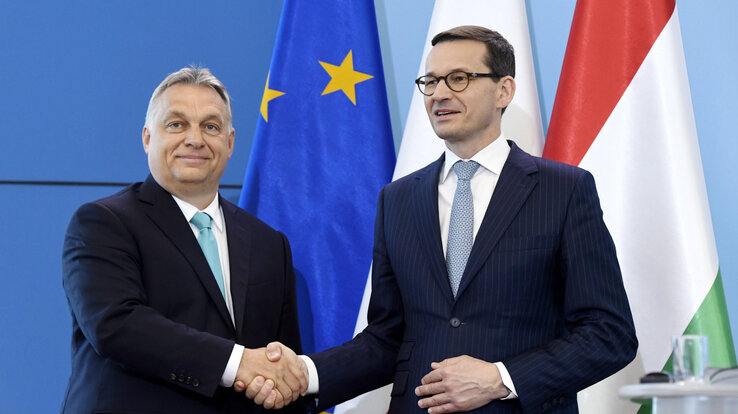 Orbán Viktor és Mateusz Morawiecki (Fotó: MTI/Archív)