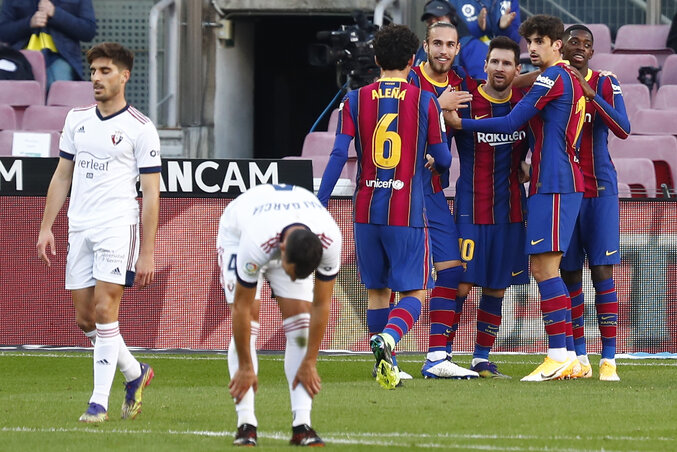Messiék egyre közelebb vannak a spanyol bajnokság élmezőnyéhez (Fotó: Beta/AP)