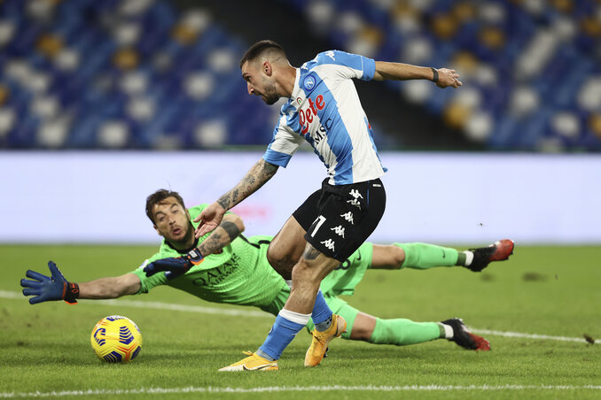 Politano állította be a végeredményt Maradona szentélyében (Fotó: Beta/AP) Politano állította be a végeredményt Maradona szentélyében (Fotó: Beta/AP)