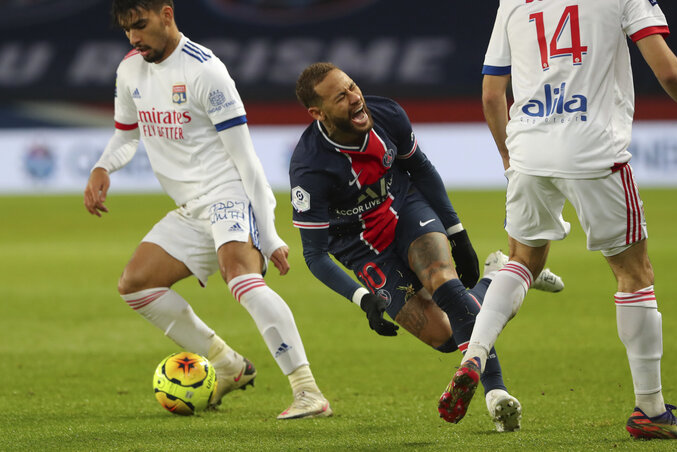 A PSG-nek és Neymarnak is fájt a Lyon elleni derbi (Fotó: Beta/AP)