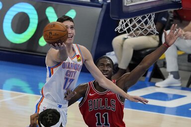 Pokuševski jó benyomást keltett az első NBA-mérkőzésein (Fotó: Beta/AP)