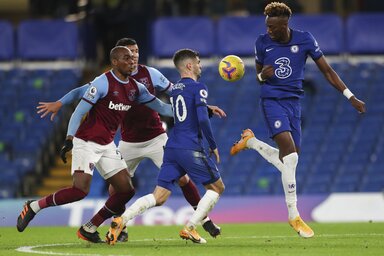 Tammy Abraham, a Chelsea nevelése duplázott a West Ham ellen (Fotó: Beta/AP)