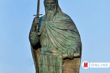 A Stefan Nemanja-szobor Belgrádban (Ótos András felvétele)